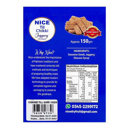 Nice Sesame Brittles (Til Chikki Jaggery), 150g - Image 2