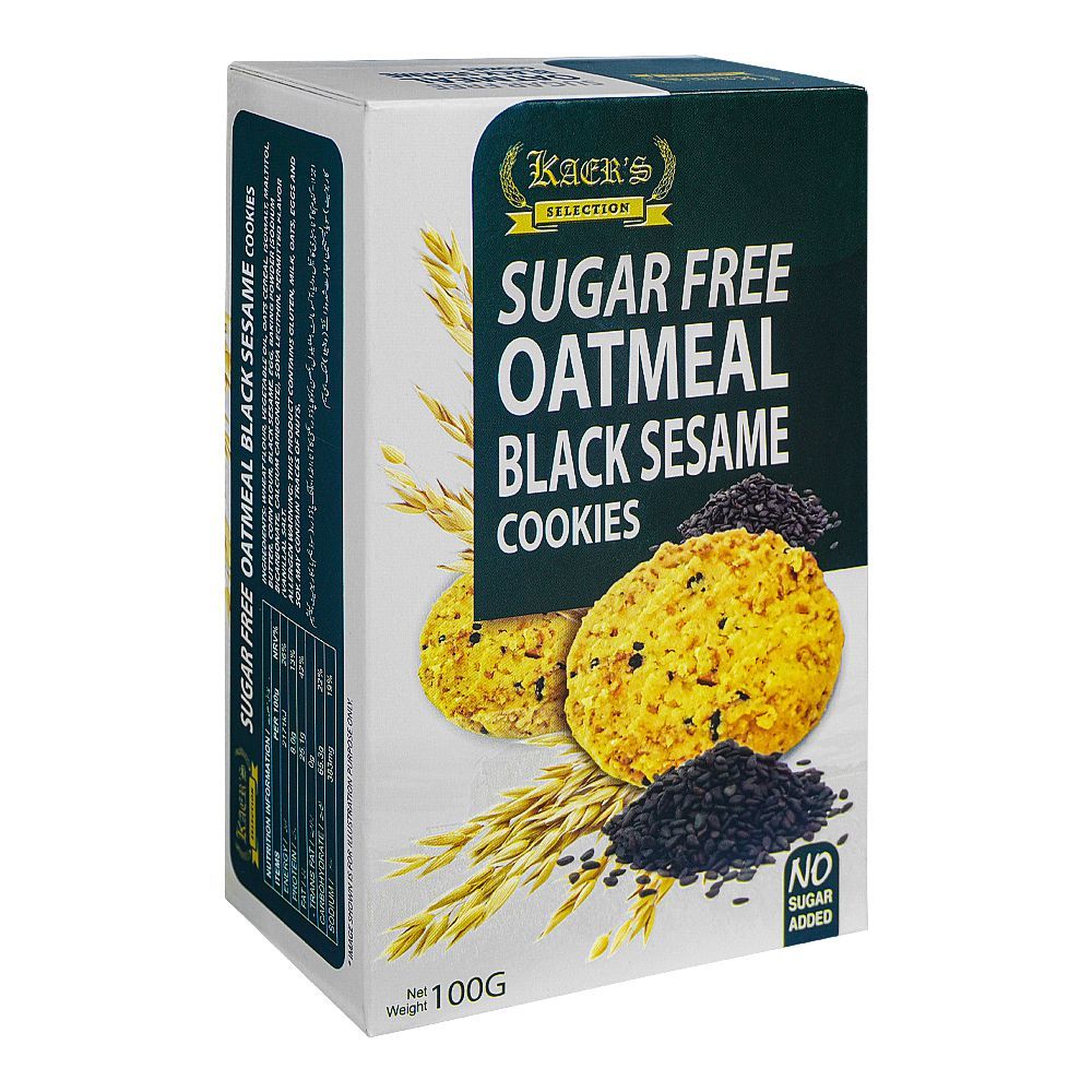 Kaers Selection Sugar-Free Oatmeal Black Sesame Cookies, 100g - Main Image
