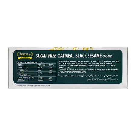 Kaers Selection Sugar-Free Oatmeal Black Sesame Cookies, 100g - Image 4