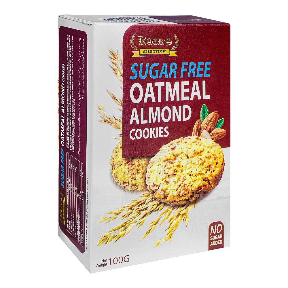 Kaers Selection Sugar-Free Oatmeal Almond Cookies, 100g - Main Image