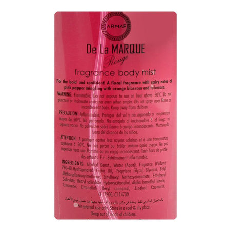 Armaf De La Marque Rouge Fragrance Body Mist, For Women, 250ml - Image 3