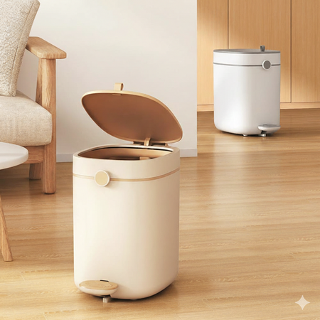 12l foot pedal trash can with lid main image