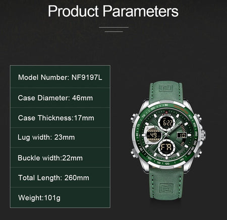 Overfly 9197 Naviforce Analog-Digital Dual Time Chronograph Watch image 11