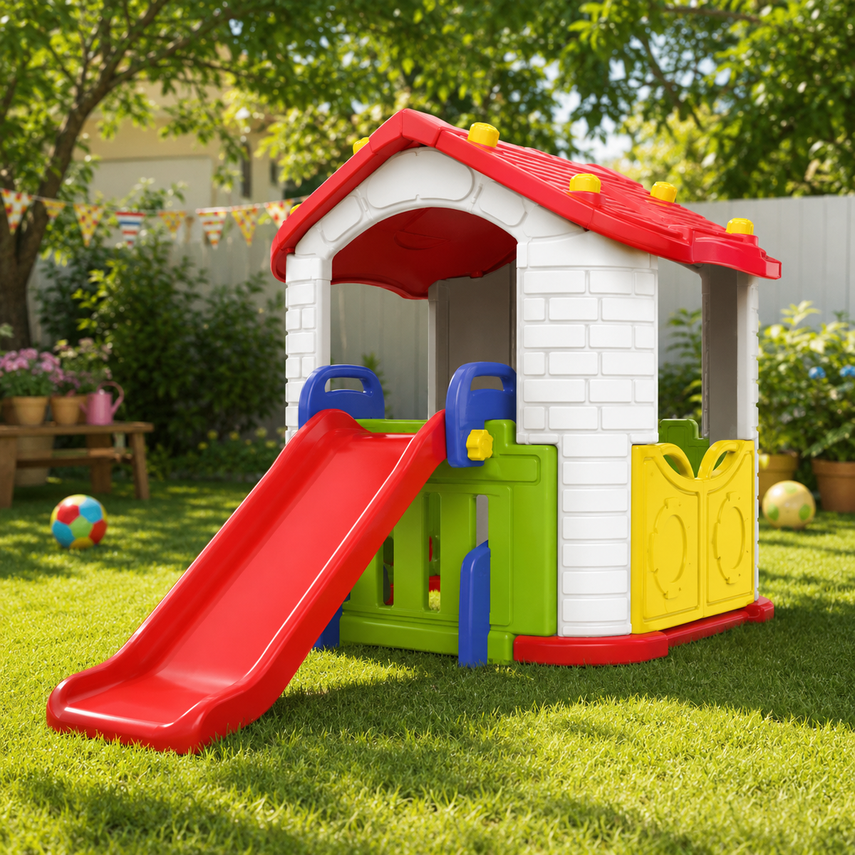 Kids Playhouse With Slide Activity Set