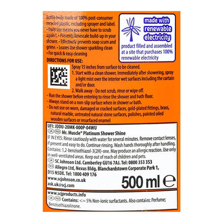 Mr. Muscle Platinum Shower Shine Shower Trigger, 500ml - Image 3