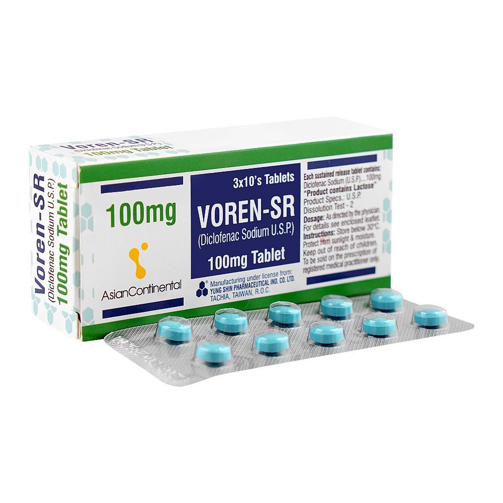 Yung Shin Pharmaceuticals Voren-Sr Tablet, 100mg, 1-Strip - Main Image