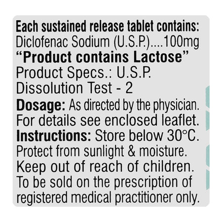 Yung Shin Pharmaceuticals Voren-Sr Tablet, 100mg, 1-Strip - Image 3