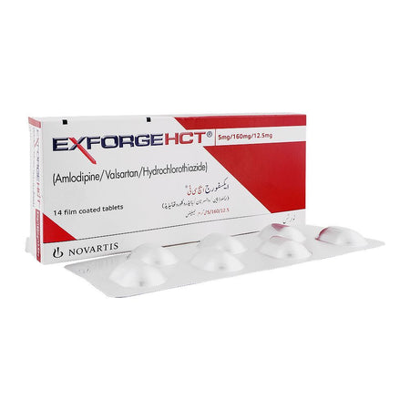 Novartis Pharmaceuticals Exforge HCT Tablet, 5mg/12.5mg/160mg, 14-Pack - Main Image