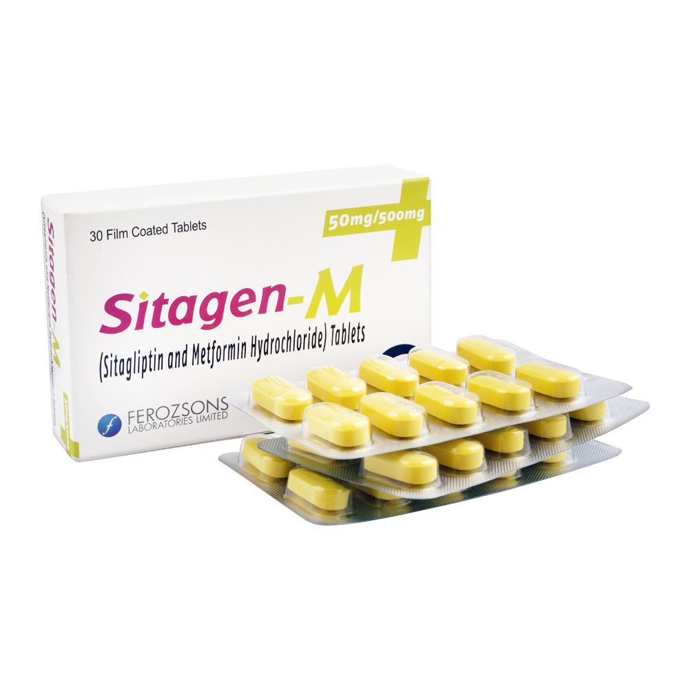 Ferozsons Laboratories Sitagen-M Tablet, 50mg/500mg, 30-Pack - Main Image