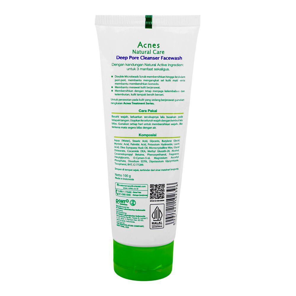 Acnes Deep Pore Face Wash, Pore-Cleansing & Acne Control, For Oily & Acne-Prone Skin, 100ml - Image 2