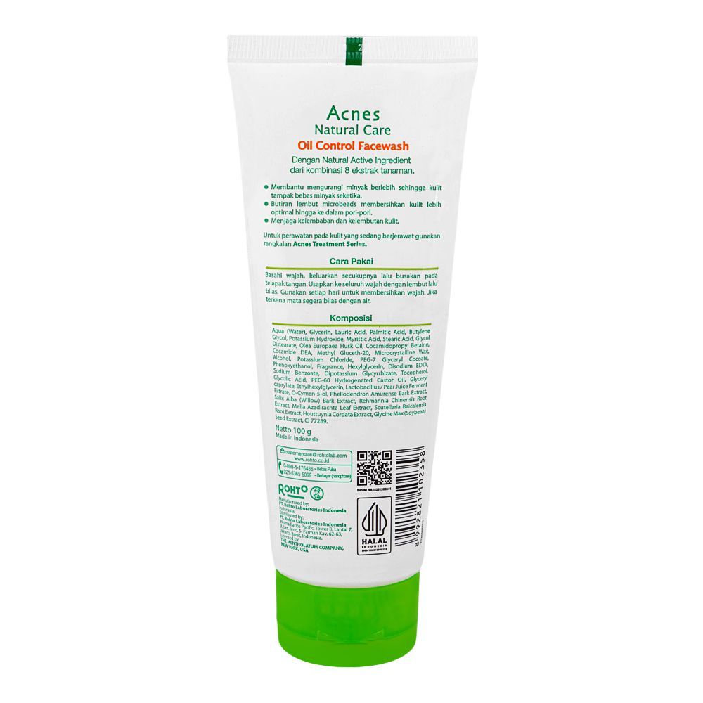 Acnes Oil Control Face Wash, Sebum Control & Acne Prevention, For Oily & Combination Skin, 100ml - Image 2