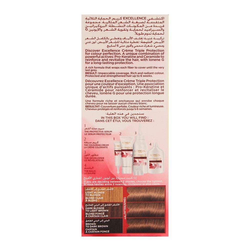 L'Oreal Excellence Creme Hair Color Dark Ash Blonde 6.1, Triple Protection Seals, Replenishes & Conditions - Image 2