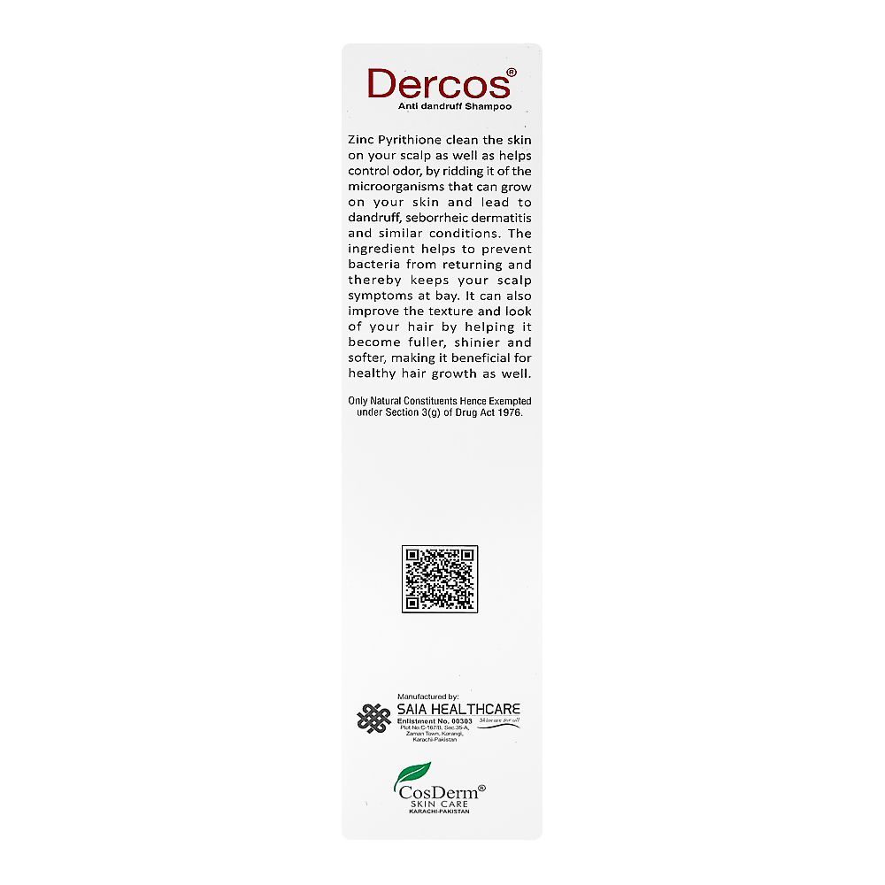 CosDerm Dercos Anti Dandruff Shampoo, For All Types Of Hair, 130ml - Image 2