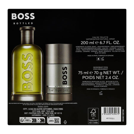 Hugo Boss Bottled Gift Set, For Men, Eau de Toilette 200ml+Deodorant Stick 75ml, 2-Pack - Image 3