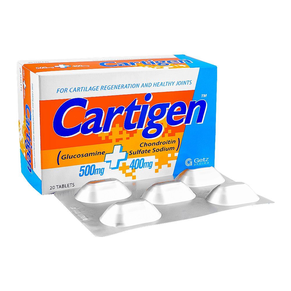 Getz Pharma Cartigen Tablet, 500mg + 400mg, 20-Pack - Main Image