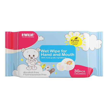Farlin Hand And Mouth Wet Wipes, Alcohol and Fluorescence Free, 5.91X7.87 Inches, 30-Pieces, Dt-009 - Image 2