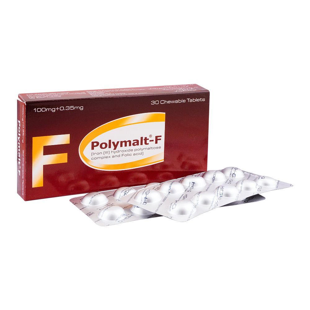 High-Q Pharmaceuticals Polymalt-F Tablet, 100mg+0.35mg, 30-Pack - Main Image