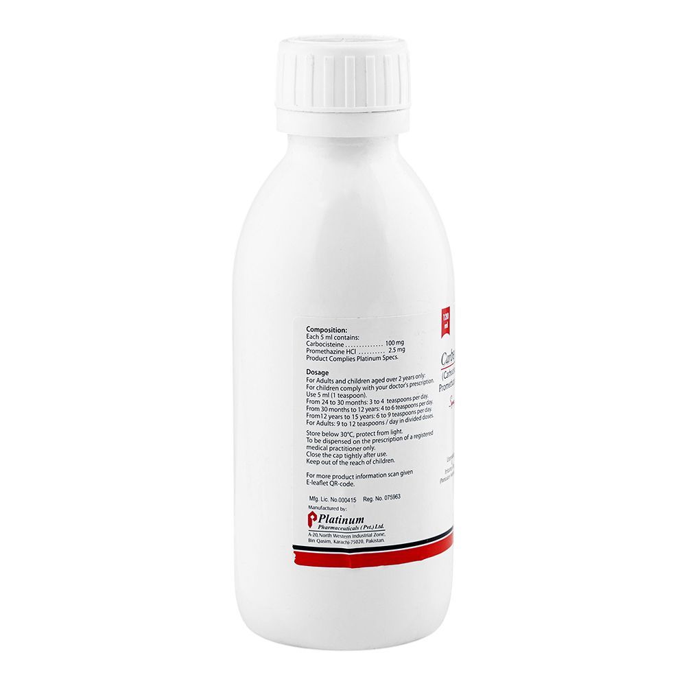 Platinum Pharmaceuticals Carbex Plus Syrup, 120ml - Image 2