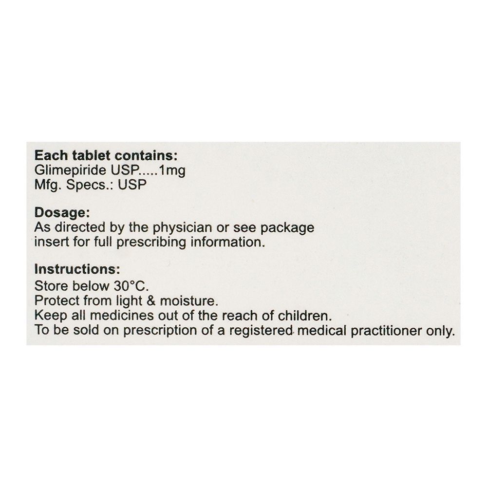 High-Q Pharmaceuticals Zeenaryl Tablet, 1mg, 20-Pack - Image 3