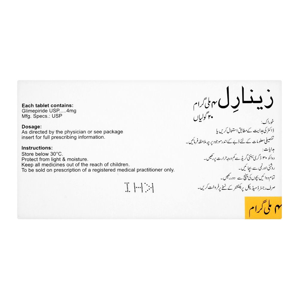 High-Q Pharmaceuticals Zeenaryl Tablet, 4mg, 20-Pack - Image 2