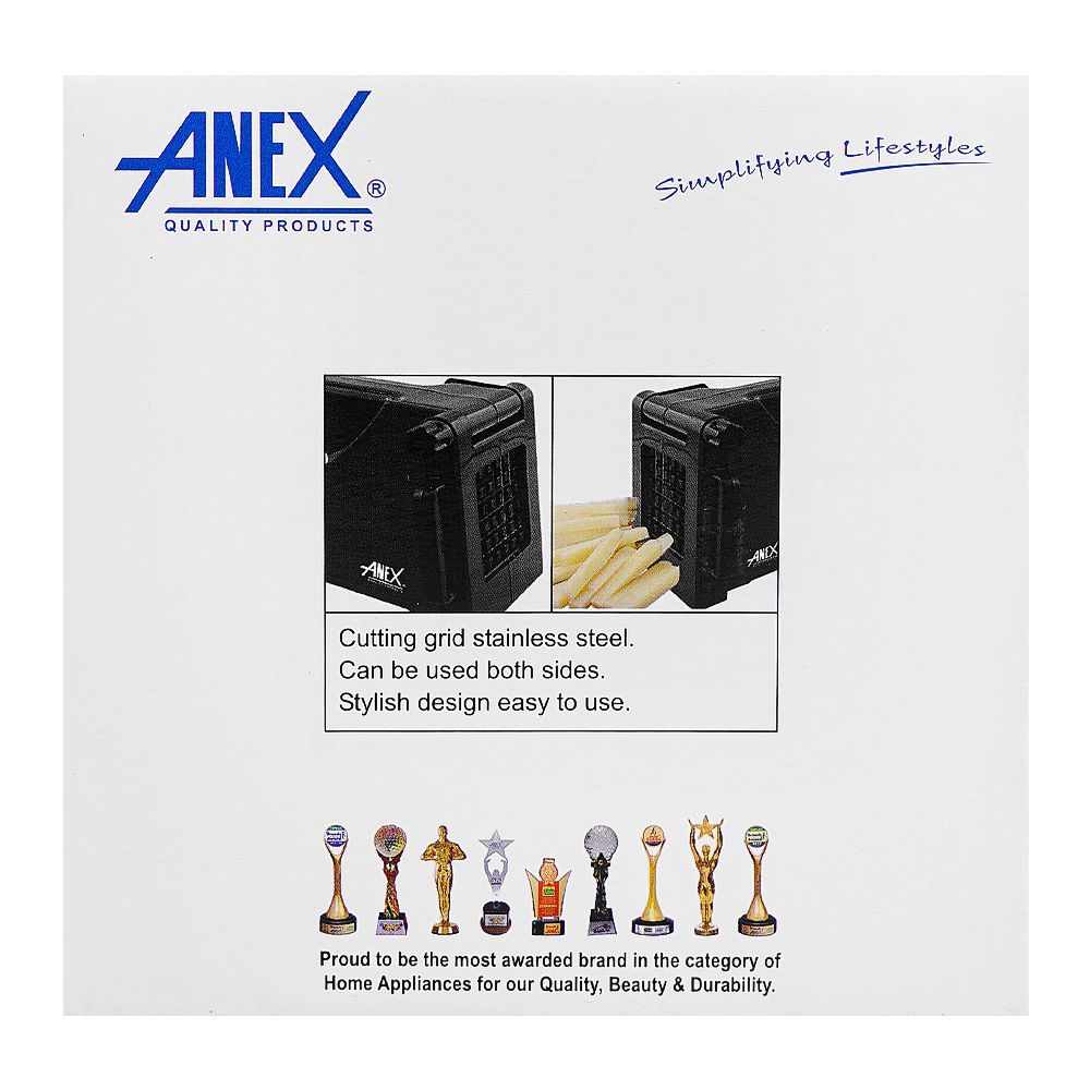 Anex French Fries Cutter, Stainless Steel Blades, Black, AG-04 - Image 3