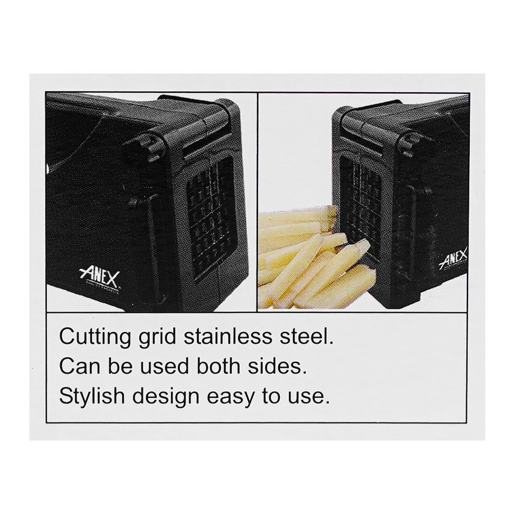 Anex French Fries Cutter, Stainless Steel Blades, Black, AG-04 - Image 5