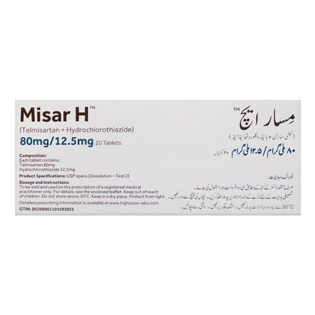 Misar H Tablets, 80/12.5mg - Image 3