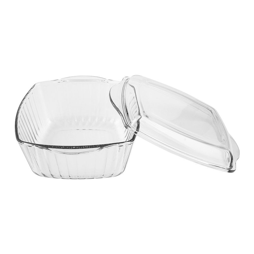 Borcam Square Glass Casserole with Lid, Elegant Serving Dish, 59049 - Image 2
