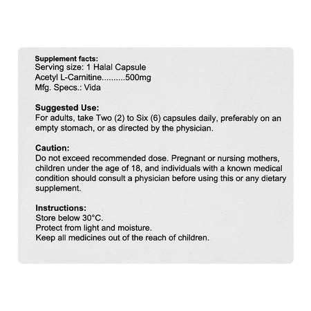 High-Q Pharmaceuticals Carneel Capsule, 500mg, 30-Pack - Image 4