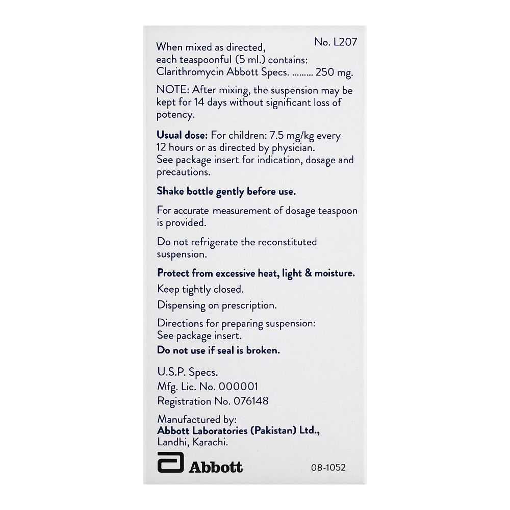 Abbott Klaricid DS Granules, 60ml - Image 3