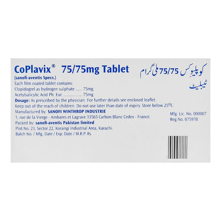 Co-Plavix Tablet, 75mg/75mg, 10-Pack - Image 2