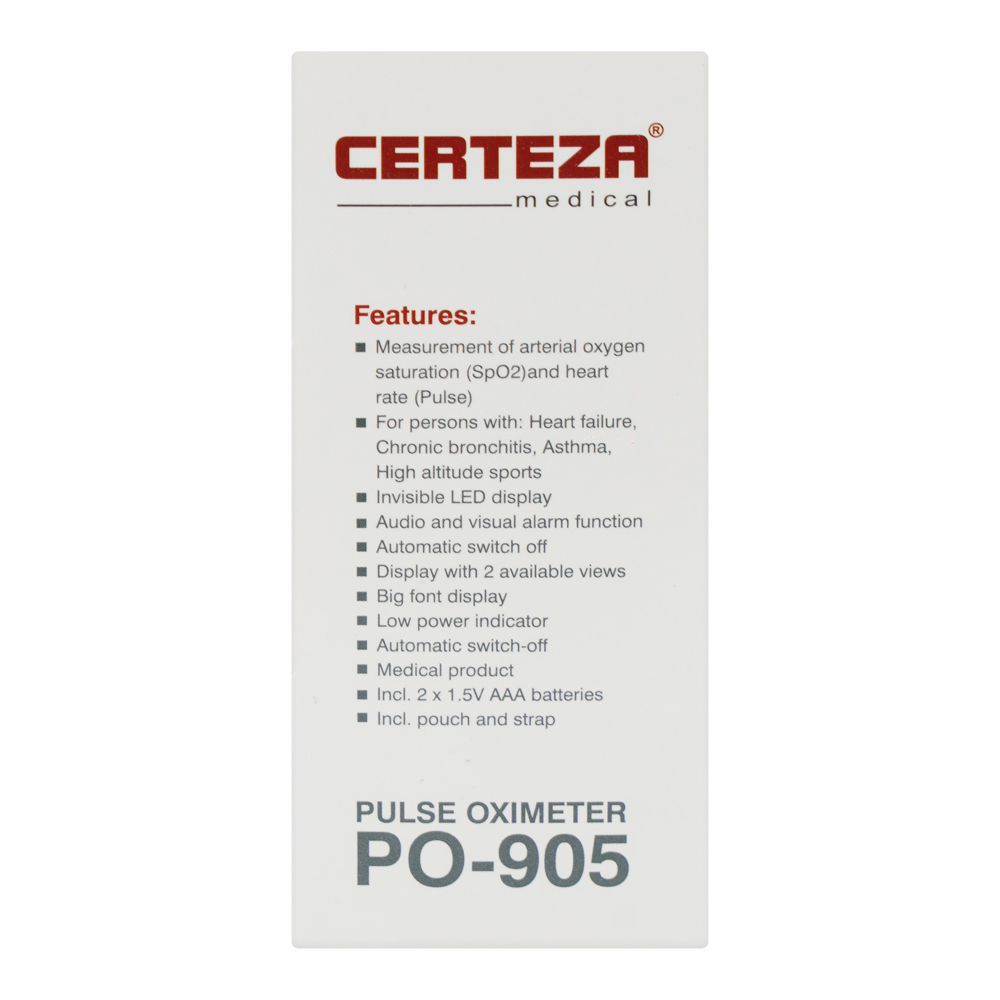 Certeza Pulse Oximeter, PO-905 - Image 4