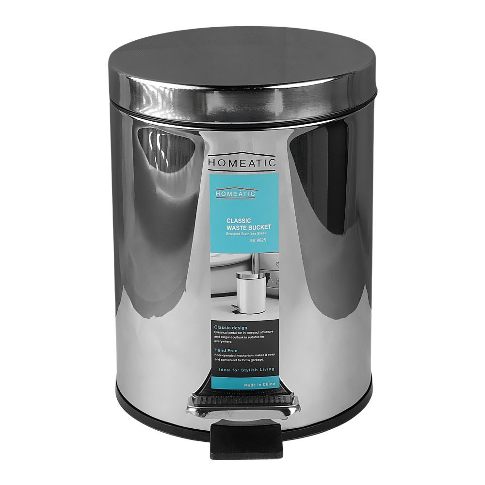 Homeatic Waste Bin Steel, 5 Liters, Ek-9625-5 - Main Image