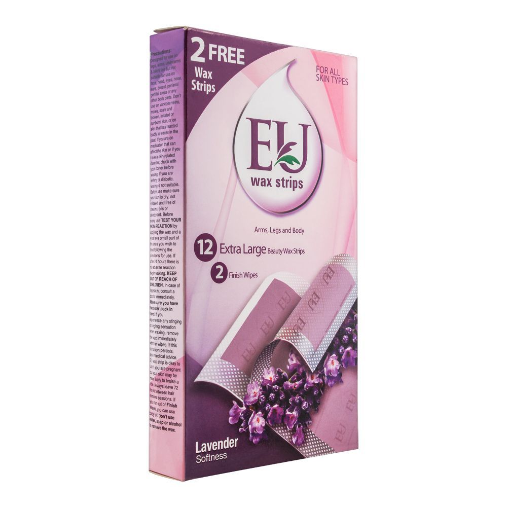 EU Lavender Softness Wax Strips, Arms, Legs And Body, For All Skin Types, 10+2 Pack - Main Image