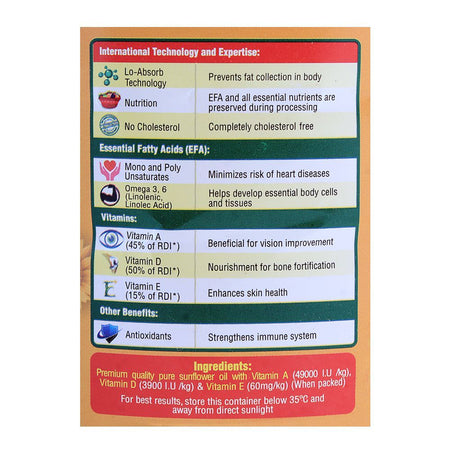 Dalda Sunflower Oil 3 Litres Bottle - Image 3