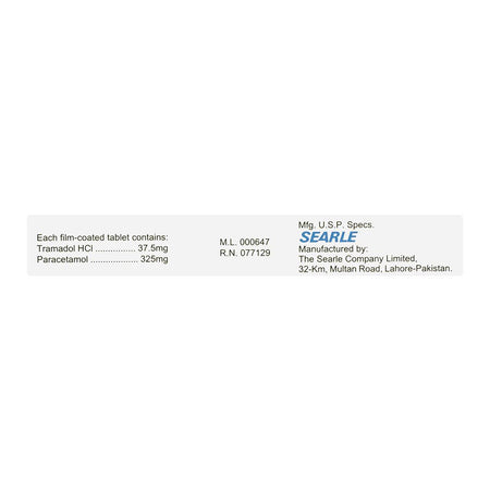 Searle Tramal Plus Tablet, 37.5mg + 325mg, 10-Pack - Image 3