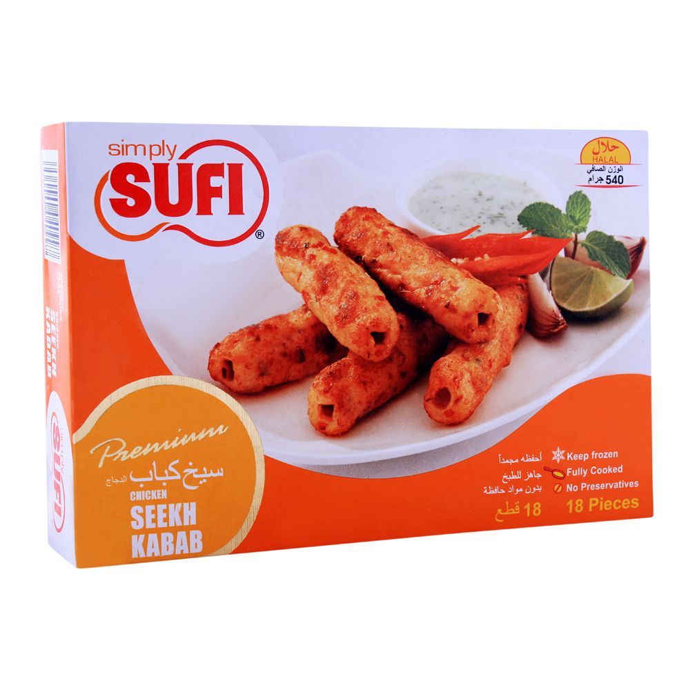 Sufi Chicken Seekh Kabab, 18 Pieces, 540gm - Main Image