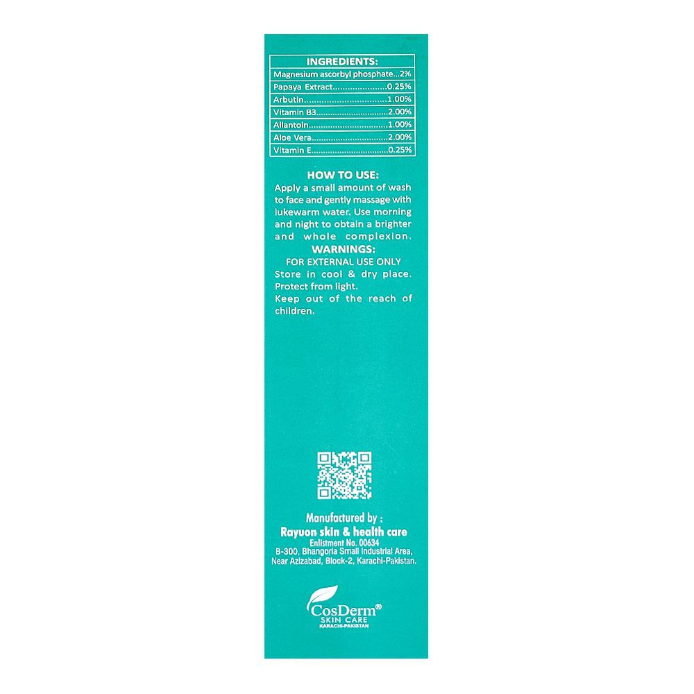CosDerm Coswhite Whitening Face Wash, For All Skin Types, 120ml - Image 2