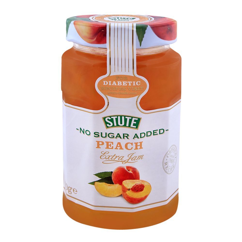 Stute No Sugar Added Peach Jam 430g - Main Image