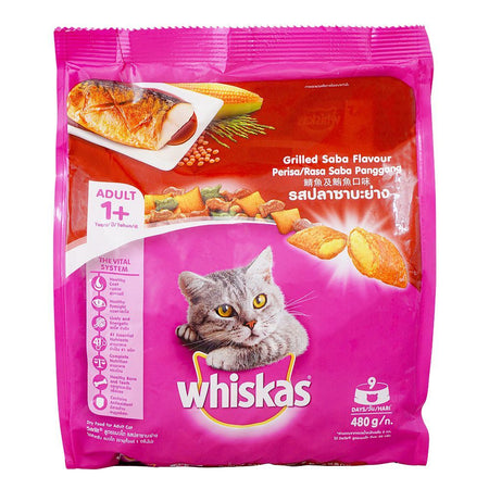 Whiskas Grilled Saba Flavor Cat Food, 480g - Main Image