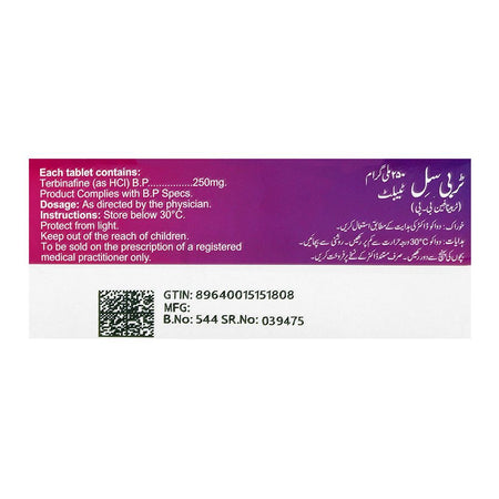 Saffron Pharmaceuticals Terbisil Tablet, 250gm, 10-Pack - Image 2