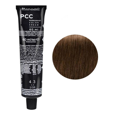 Indola PCC Fashion Permanent Hair Color Cream, 60ml, 4.3 Medium Brown Gold - Main Image
