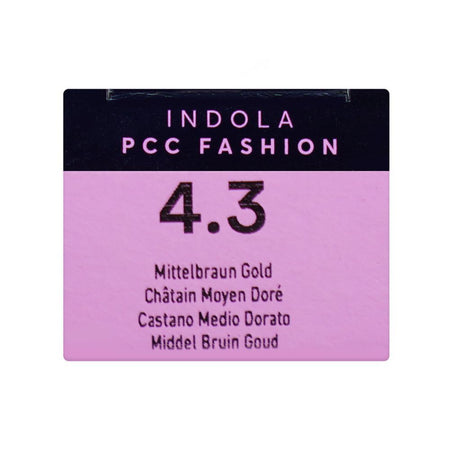 Indola PCC Fashion Permanent Hair Color Cream, 60ml, 4.3 Medium Brown Gold - Image 6
