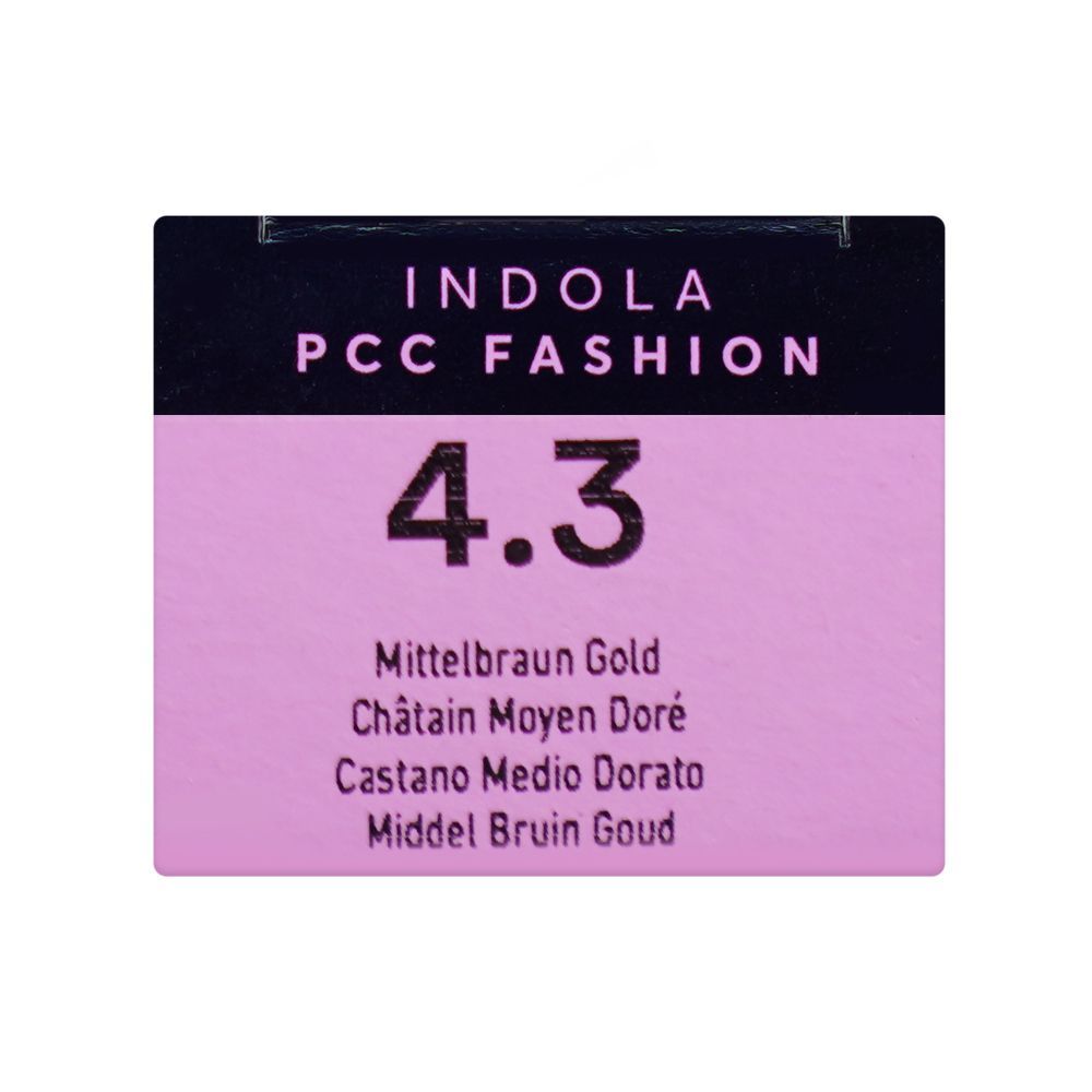 Indola PCC Fashion Permanent Hair Color Cream, 60ml, 4.3 Medium Brown Gold - Image 6