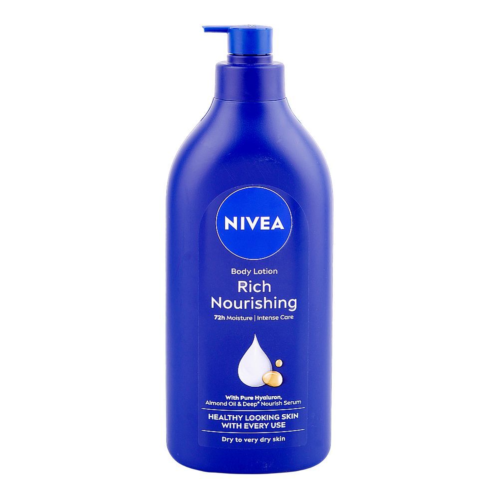 Nivea Rich Nourishing Body Lotion, Almond Oil, Citric Acid, For Very Dry Skin, 625ml - Main Image