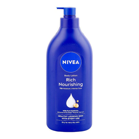 Nivea Rich Nourishing Body Lotion, Almond Oil, Citric Acid, For Very Dry Skin, 625ml - Main Image