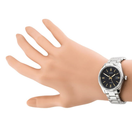 Casio Enticer Women's Analog Black Dial Silver Body Watch, Stainless Steel Strap, LTP-1302D-1A2VDF - Image 2