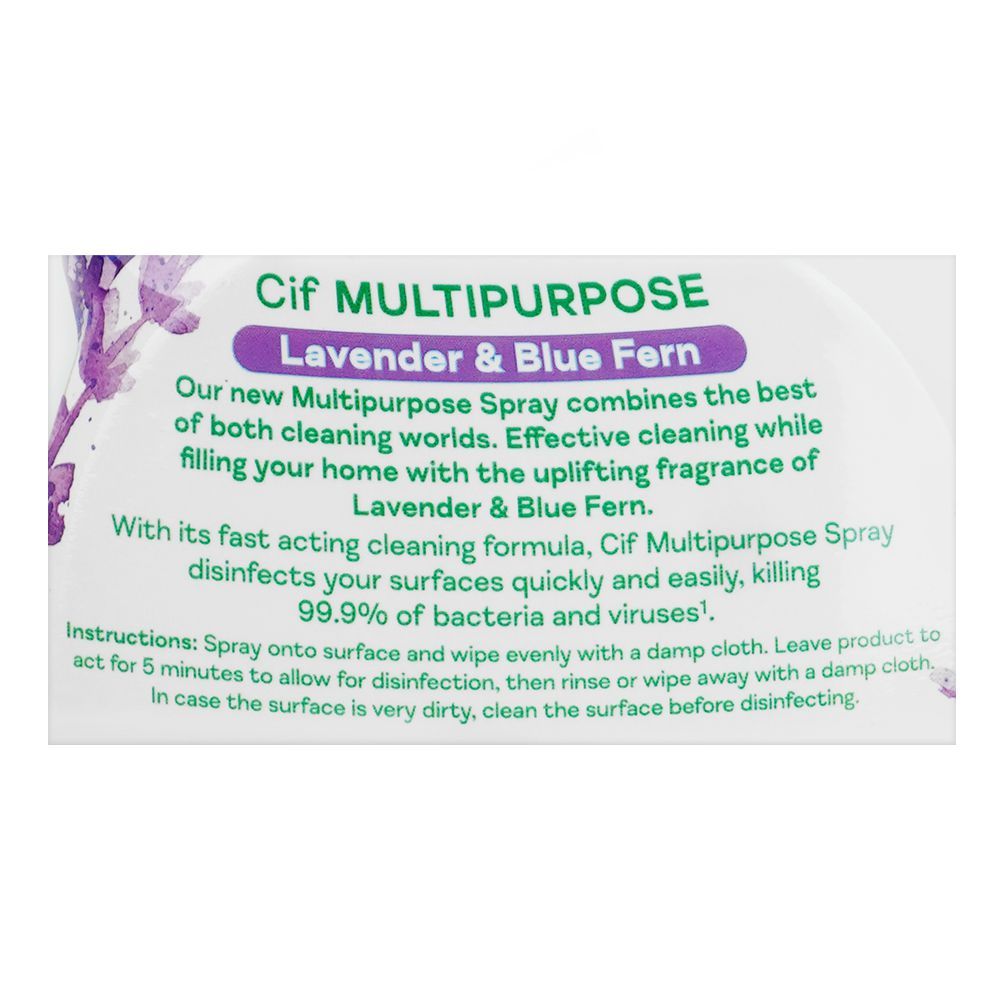 Cif Lavender & Blue Fern Multipurpose Spray, 750ml - Image 3