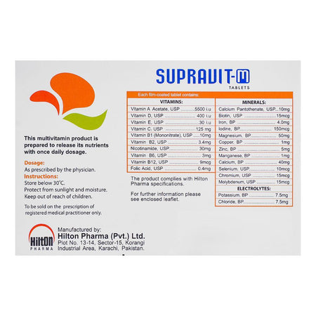 Hilton Pharma Supravit-M Tablet, 30-Pack - Image 2