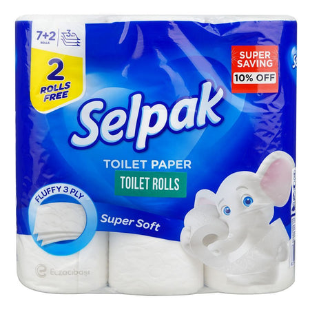 Selpak 3Ply Toilet Paper Rolls, 7+2 Pack - Main Image